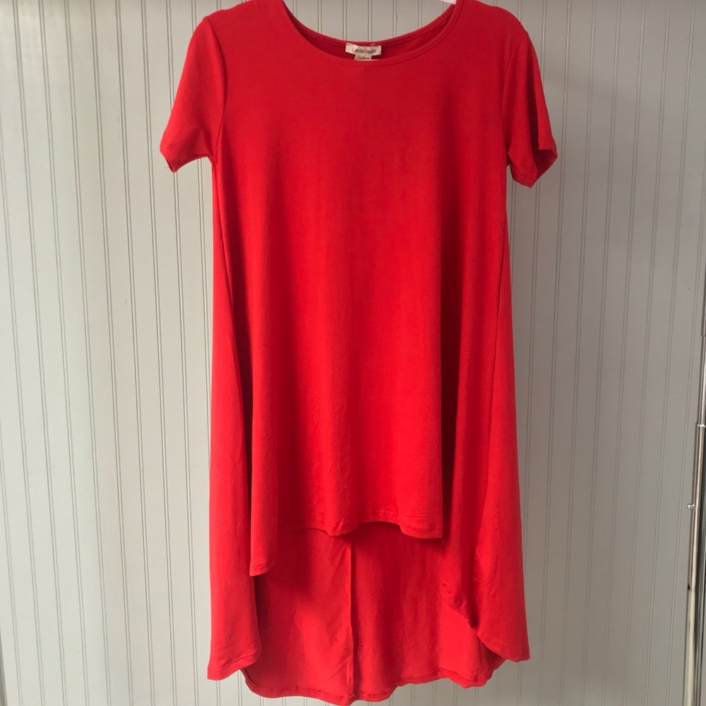 NWT Medium Basic Red High-Low Dress